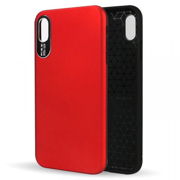 Wholesale iPhone Xr 6.1in Strong Armor Case with Hidden Metal Plate (Red)